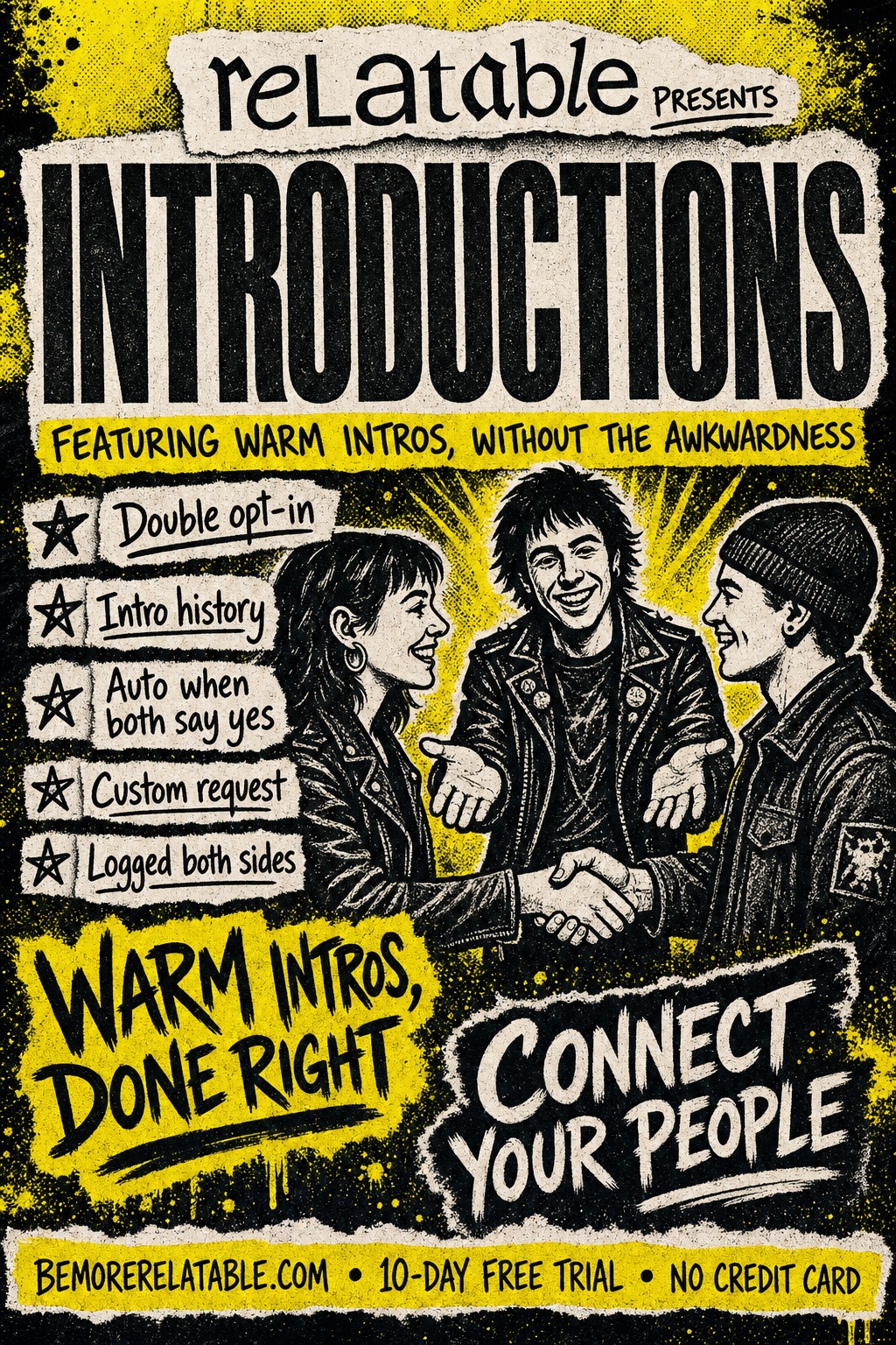 Introductions — Relatable gig poster