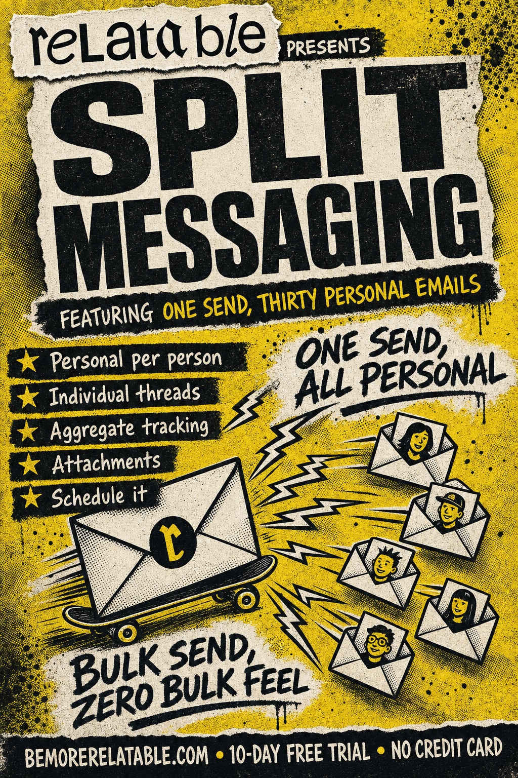 Split Messaging — Relatable gig poster